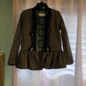 Persnickety brown peplum jacket